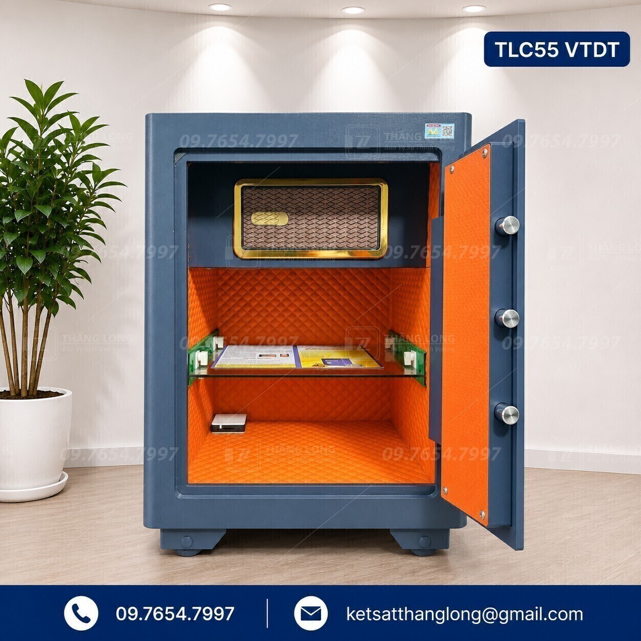 Két sắt vân tay điện tử TLC120VTDT chính hãng Thăng Long | Dung tích lớn, bảo mật toàn diện - Ảnh 4