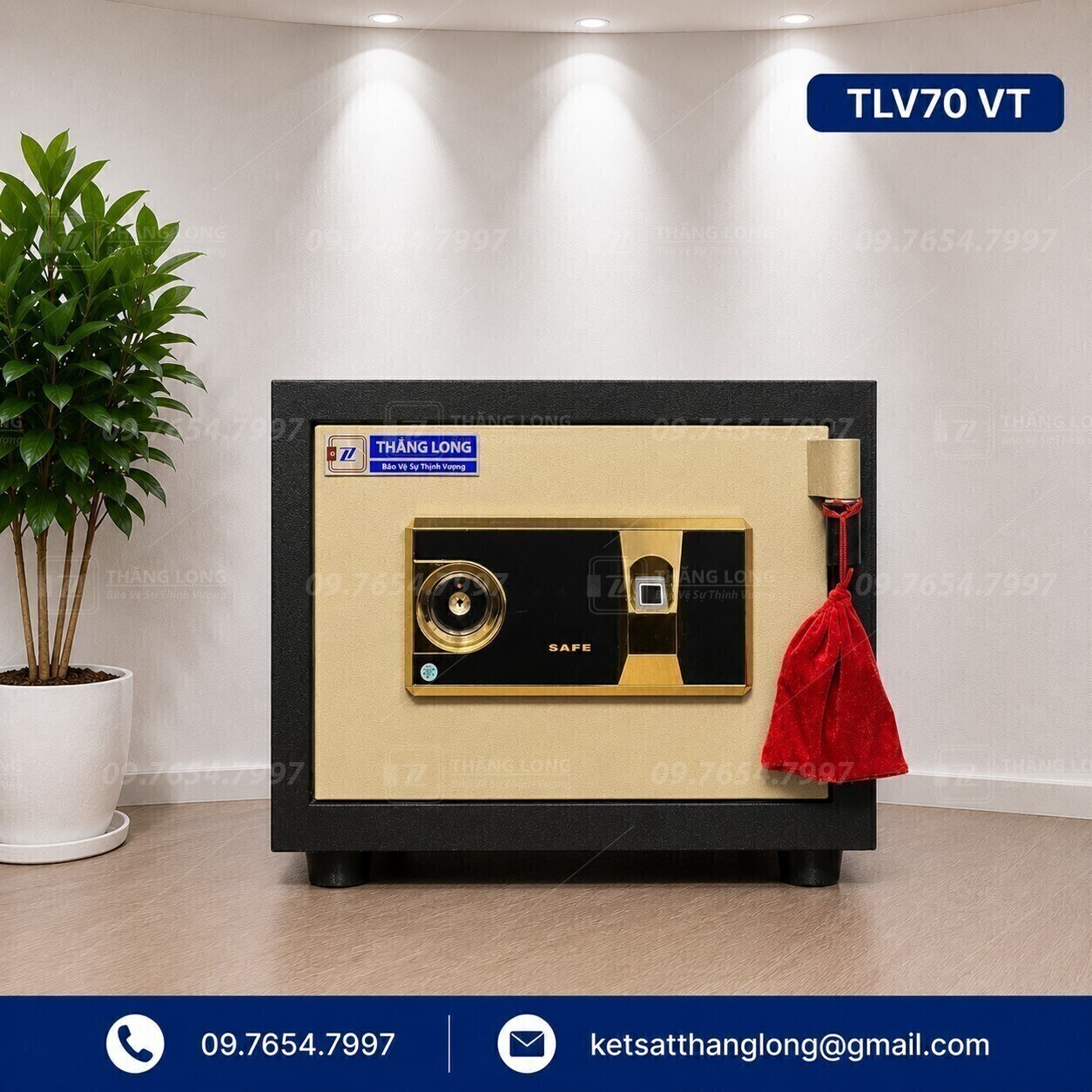 Két sắt vân tay TLV55VT chính hãng Thăng Long | Bảo mật hiện đại, an toàn vượt trội